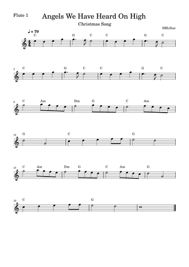 Angels We Have Heard on High - Flute Duet (arr. SMLStar)
