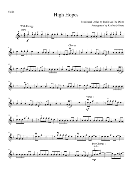 High Hopes (arr. Kimberly Hopes)