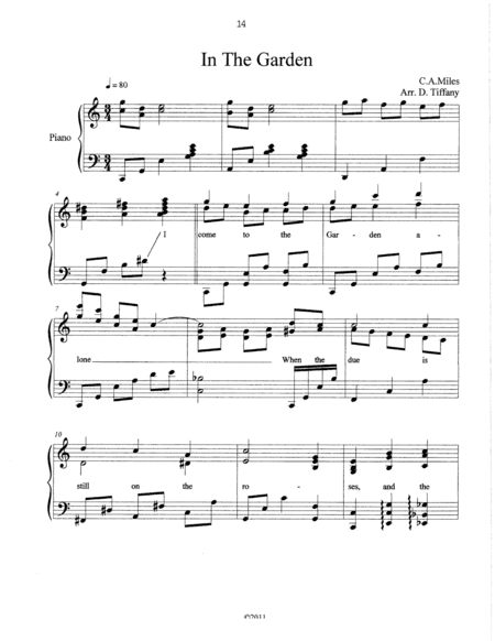 In The Garden . (arr. Donald D. Tiffany)