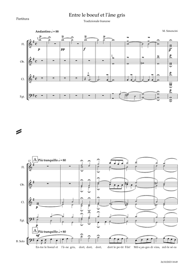 Entre le boeuf et l'âne gris (Le someil de l'Enfant Jesus - Between the ox and the grey donkey) (arr. Marco Simoncini)