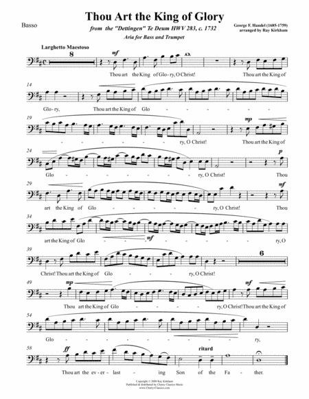 Thou Art the King of Glory for Trumpet, Basso & Piano (arr. Kirkham, Ray)