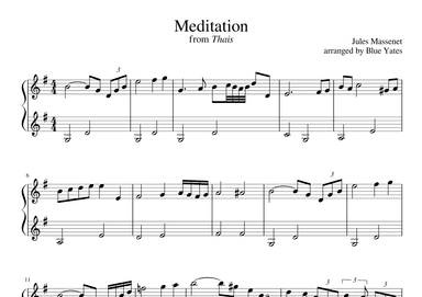 Meditation from 'Thais' (Jules Massenet) (arr. Blue Yates)