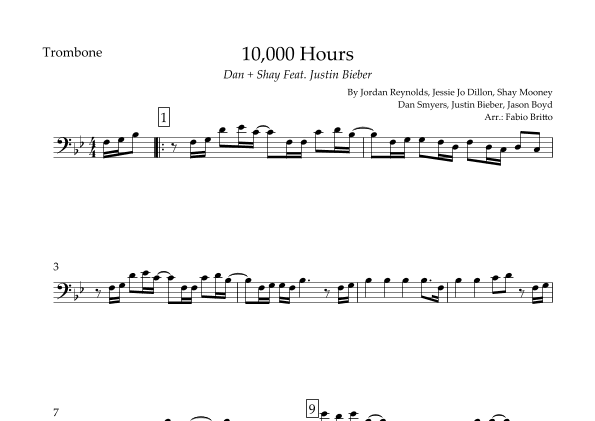 10,000 Hours (arr. Fabio Britto)