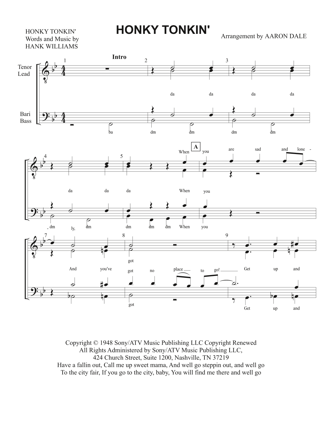 Honky Tonkin' (arr. Aaron Dale)