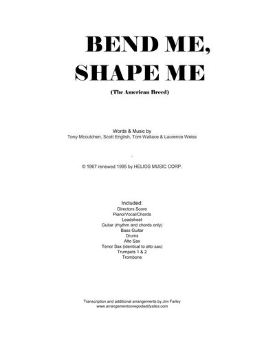 Bend Me Shape Me (arr. Jim Farley)