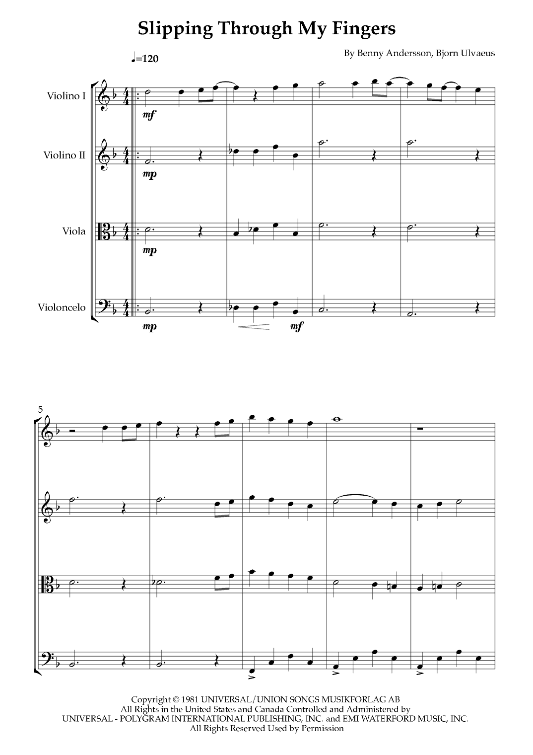 Slipping Through My Fingers (arr. Karen Gueiros)