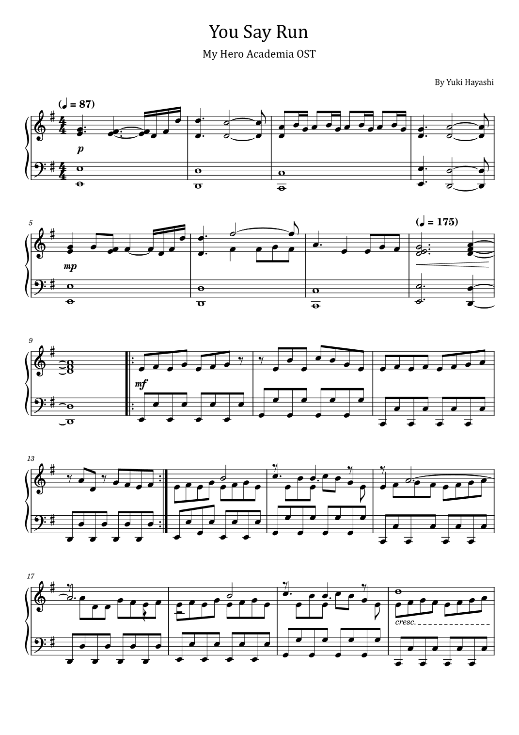 You Say Run (arr. poon)
