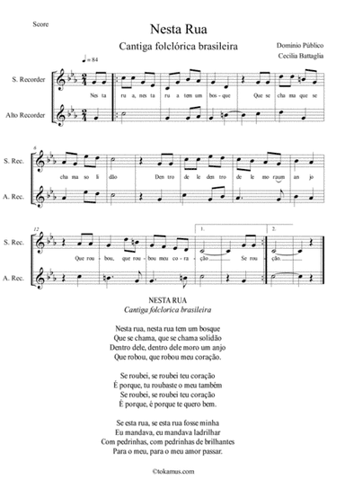"Nesta Rua" - Brasilian folksong (arr. Cecilia Battaglia)