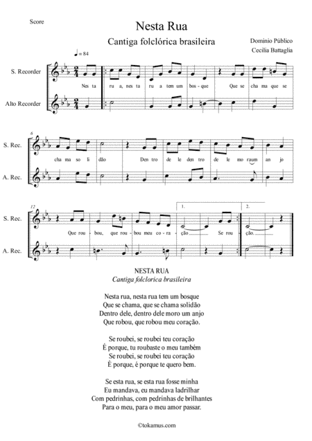 "Nesta Rua" - Brasilian folksong (arr. Cecilia Battaglia)
