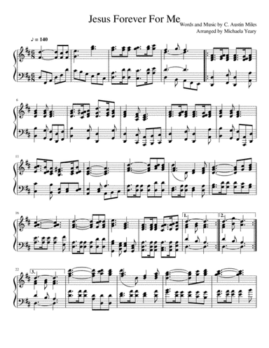 Jesus Forever For Me (arr. Michaela Yeary)