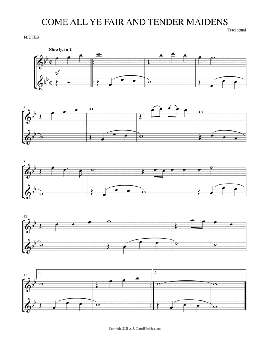 Come All Ye Fair and Tender Maidens (arr. Mark Phillips)