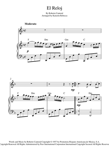 El Reloj (arr. Kaiserin Rebecca)