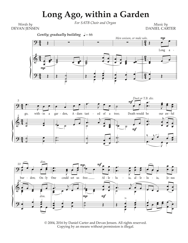 Long Ago, within a Garden—SATB Choir and Organ