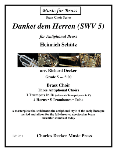 Danket dem Herren for Antiphonal Brass Choir (arr. Richard Decker)