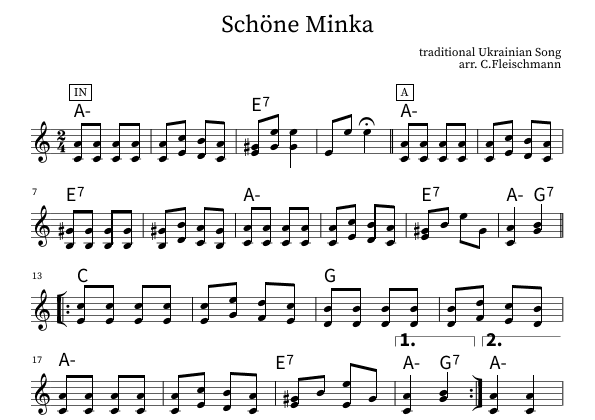Schöne Minka (arr. Christoph Fleischmann)