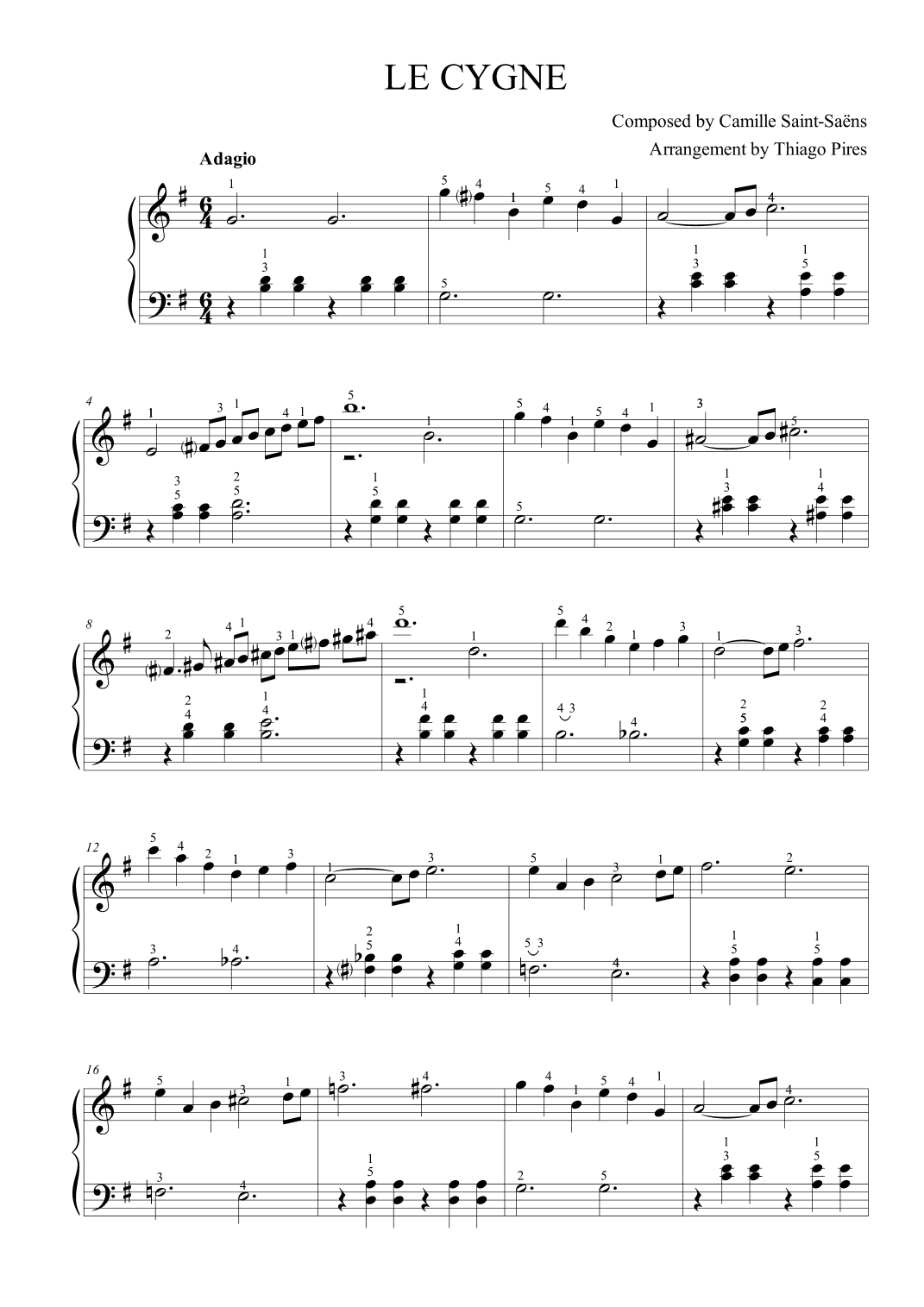 Le Cygne / The Swan (arr. Thiago Pires)