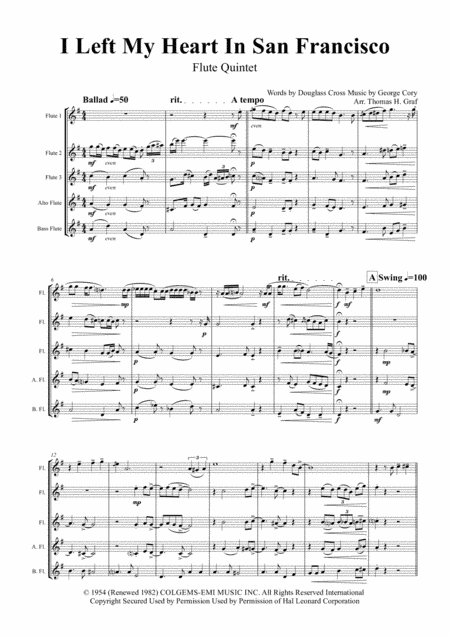 I Left My Heart In San Francisco (arr. Thomas H. Graf)