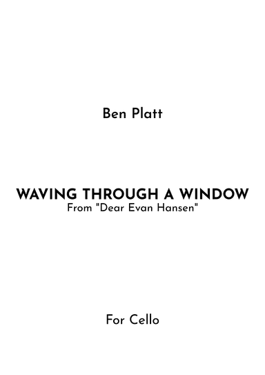Waving Through A Window (arr. Jireh J.)