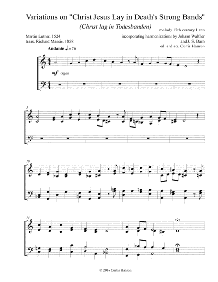 Christ Jesus Lay in Death's Strong Bands (SATB) (arr. Curtis Hannon)
