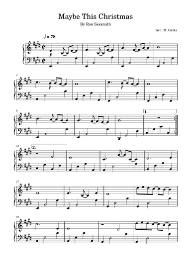 Maybe This Christmas (arr. M. Galka)