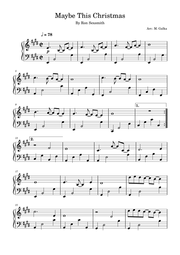 Maybe This Christmas (arr. M. Galka)