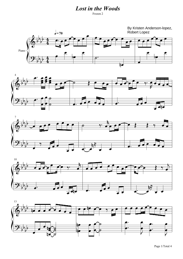 Lost In The Woods (arr. poon)