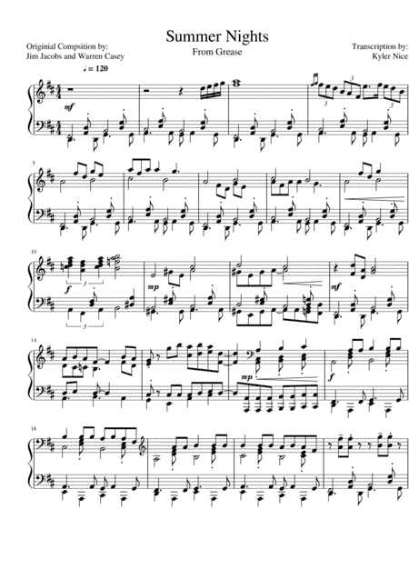 Summer Nights (arr. Kyler Nice)