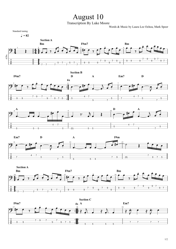 August 10 (arr. Luke Moore)