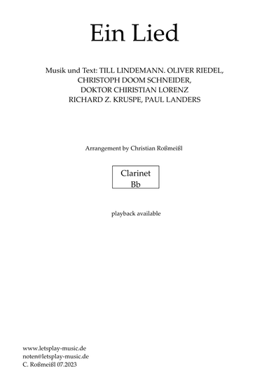 Ein Lied (arr. Christian Roßmeißl)