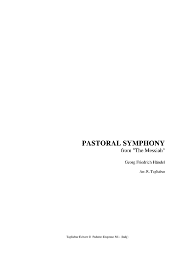 PASTORAL SYMPHONY - from The Messiah - Handel - For Clarinet Bb Trio (arr. Renato Tagliabue)