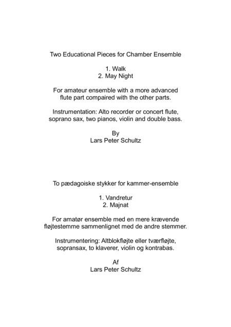 Two Educational Pieces for Chamber Ensemble