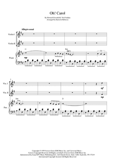 Oh! Carol (arr. Kaiserin Rebecca)