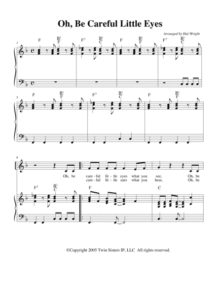 Oh, Be Careful Little Eyes (arr. Hal Wright)