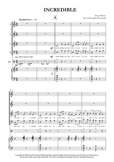 Incredible (arr. Christopher Wormald)