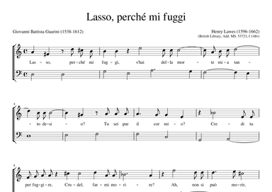 Lasso perché mi fuggi (arr. Early Music Scores)