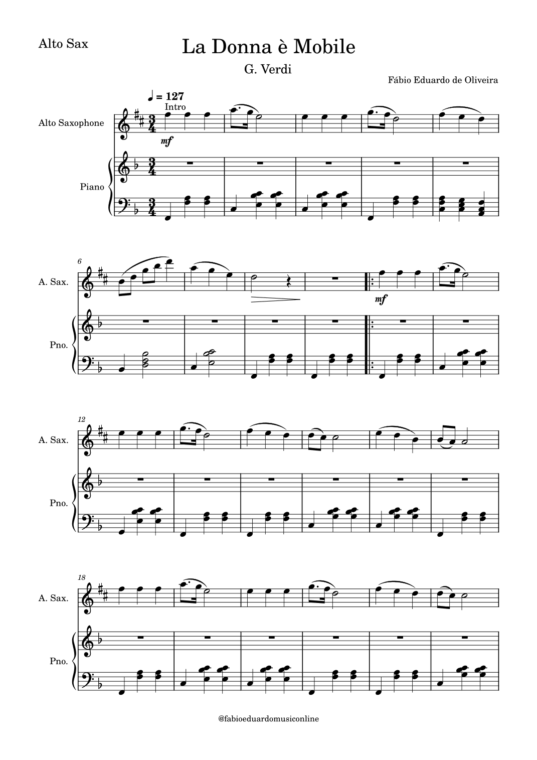 La Donna è Mobile - Rigoletto (Verdi) (arr. Fabio Eduardo de Oliveira)