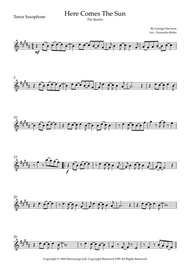 Here Comes The Sun (arr. Fernando Britto)