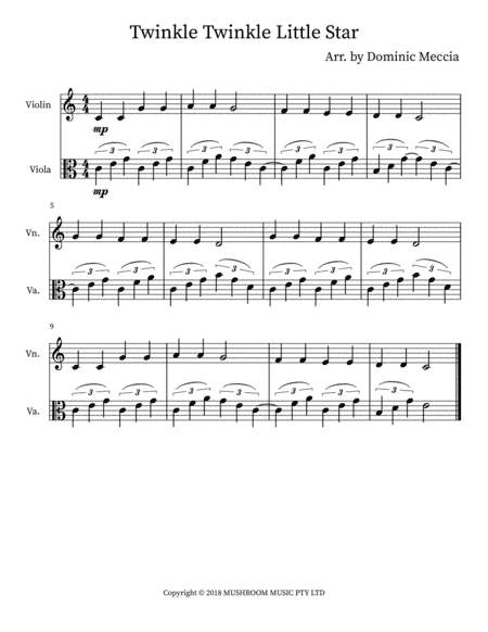 Twinkle Twinkle Little Star (trad Arr) (arr. Dominic Meccia)