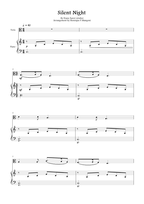 Silent Night (Stille Nacht) (arr. Henrique F Mangoni)