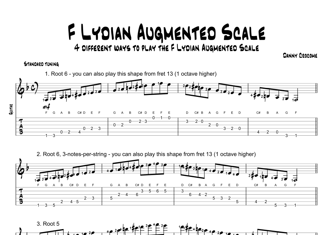 F Lydian Augmented Scale (4 Ways to Play)