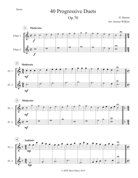 40 Progressive Flute Duets (arr. Jessica Wilkins)