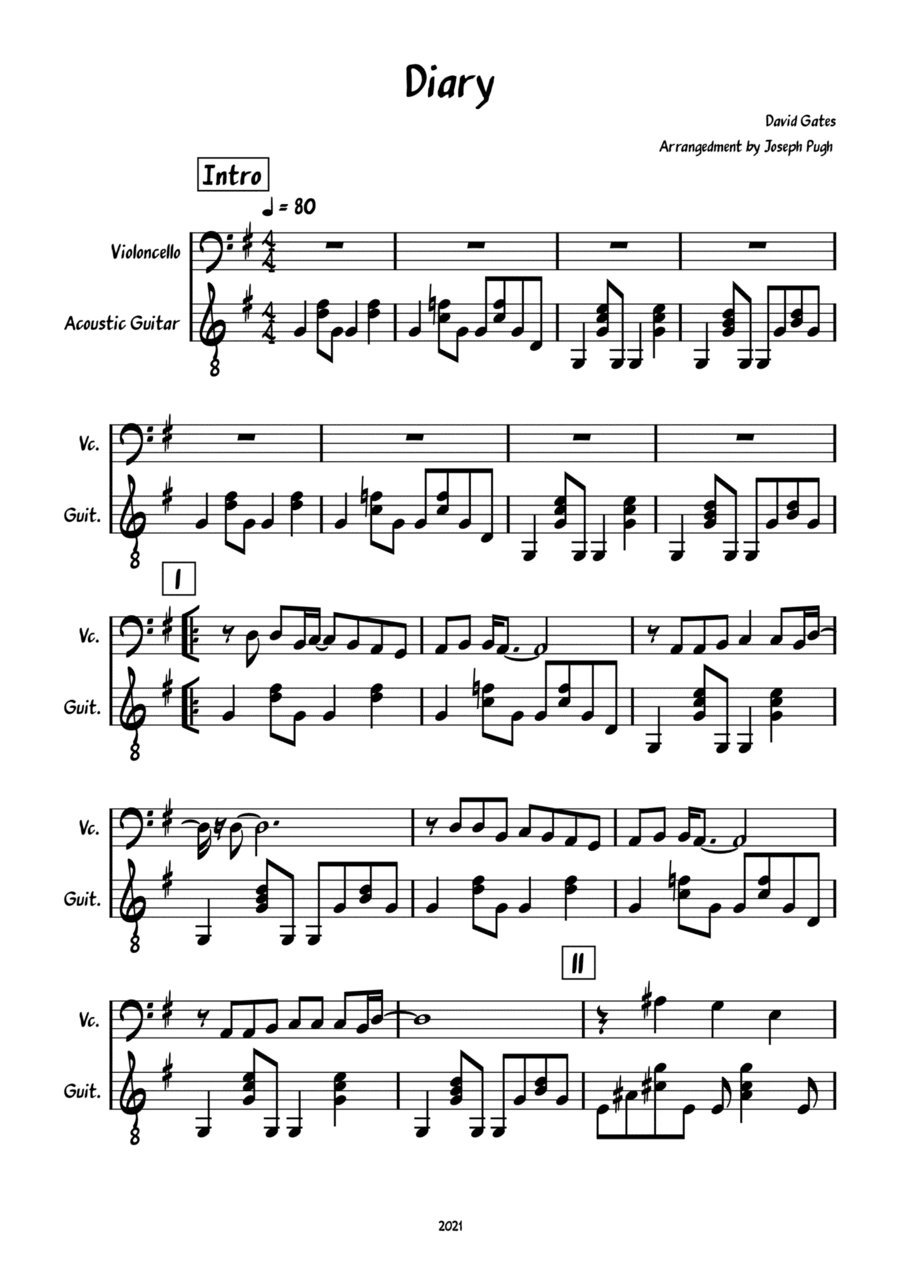 Diary (arr. Joseph Pugh)
