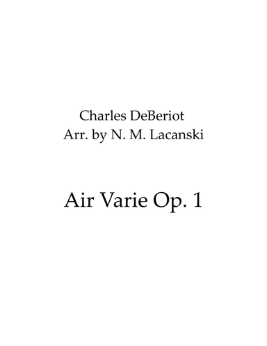 Air Varie Op. 1 (arr. Nick Lacanski)