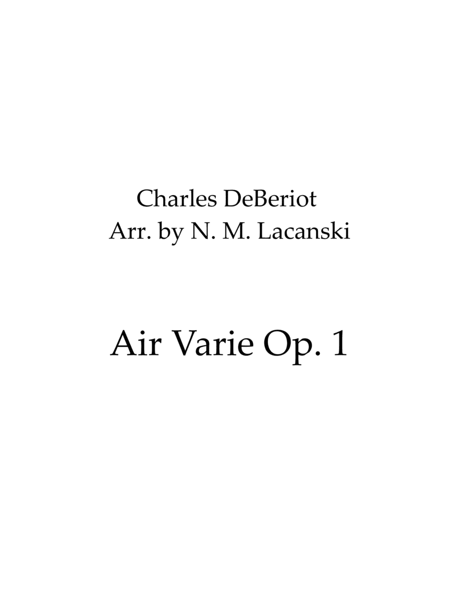 Air Varie Op. 1 (arr. Nick Lacanski)