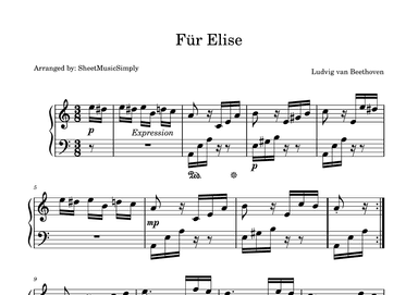 Für Elise (arr. SheetMusicSimply)