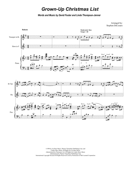 Grown-Up Christmas List (arr. Stephen DeCesare)