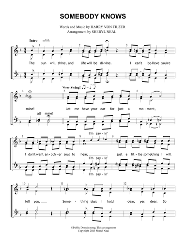 Somebody Knows (arr. Sheryl Neal)
