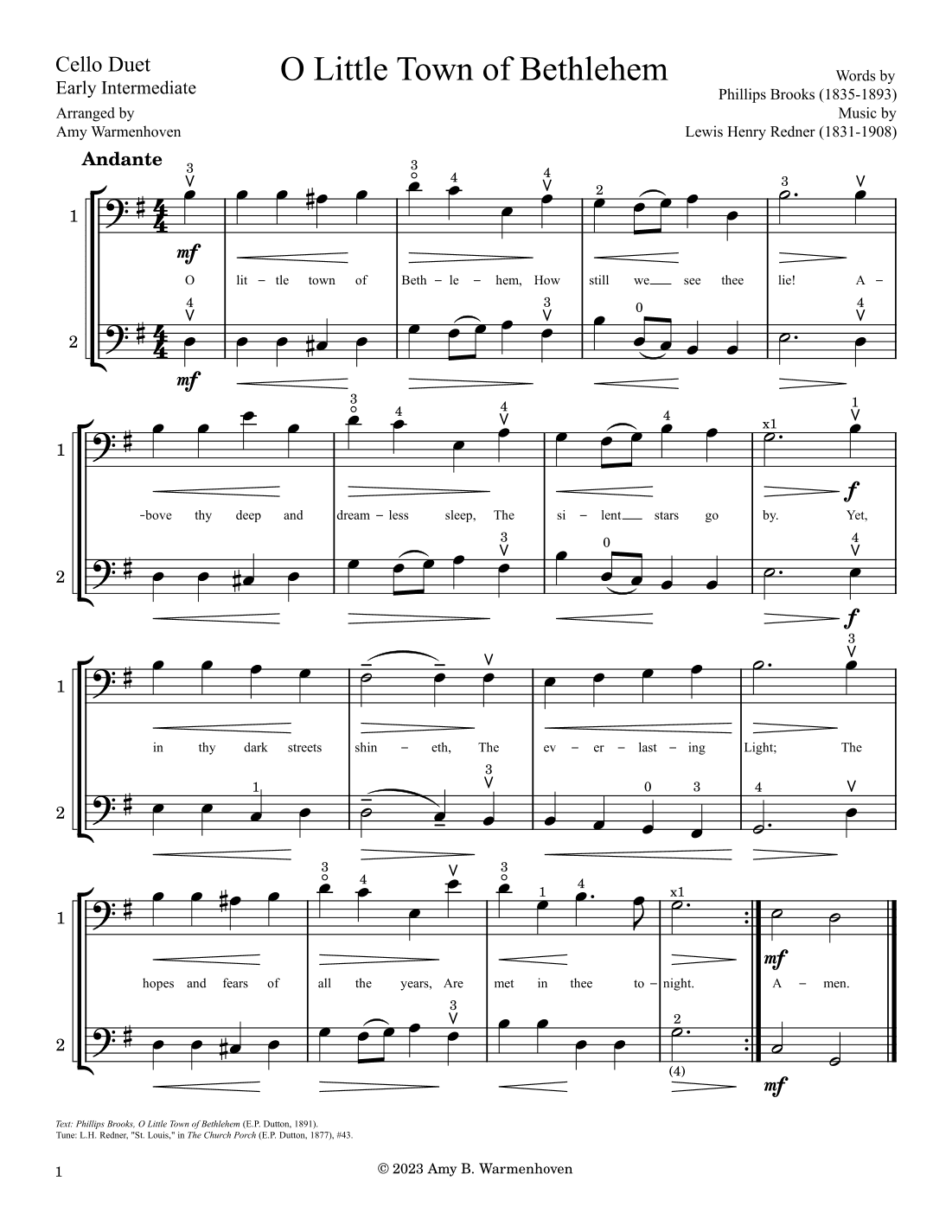 O Little Town of Bethlehem (arr. Amy Warmenhoven)