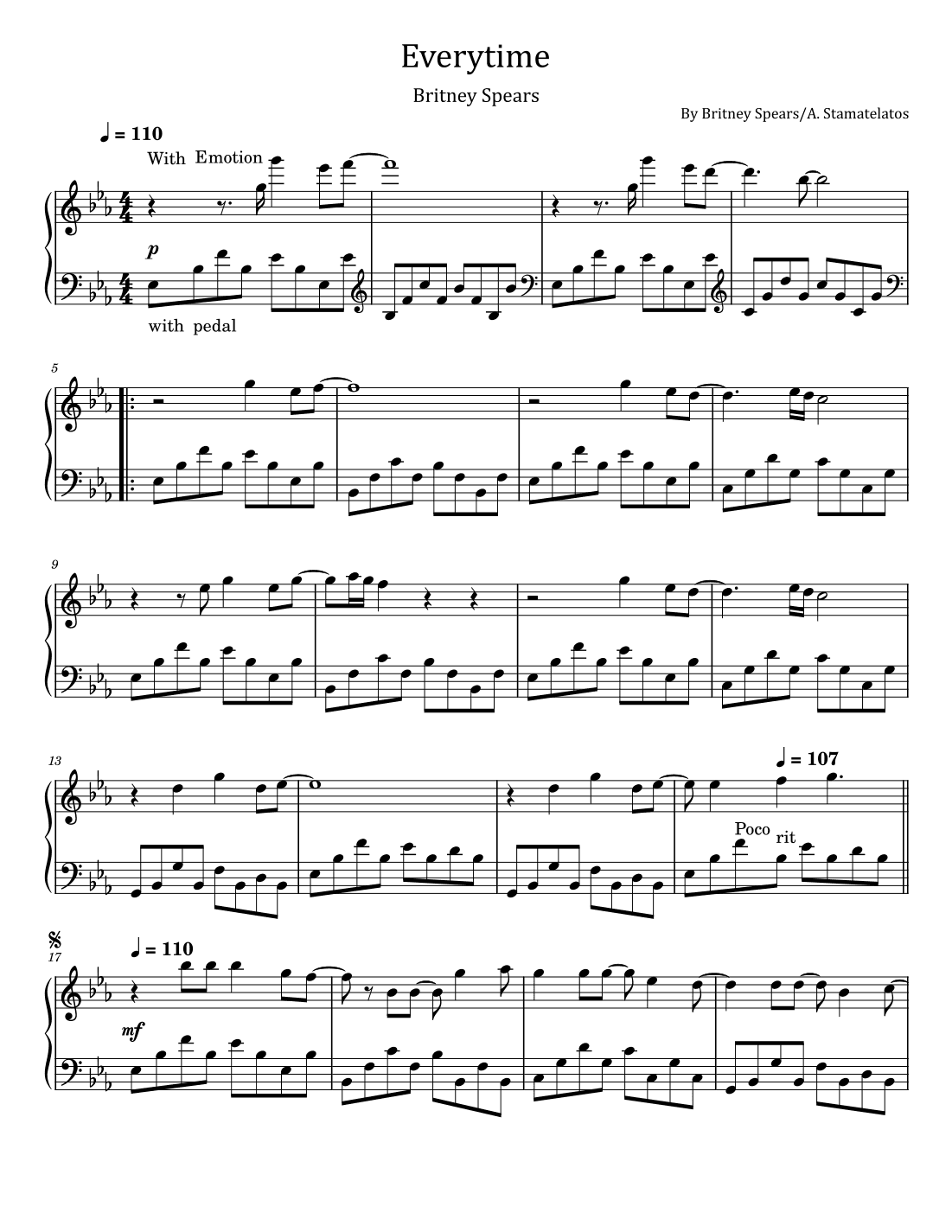 Everytime (arr. poon)