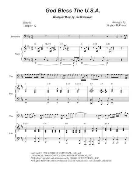 God Bless The U.S.A. (arr. Stephen DeCesare)